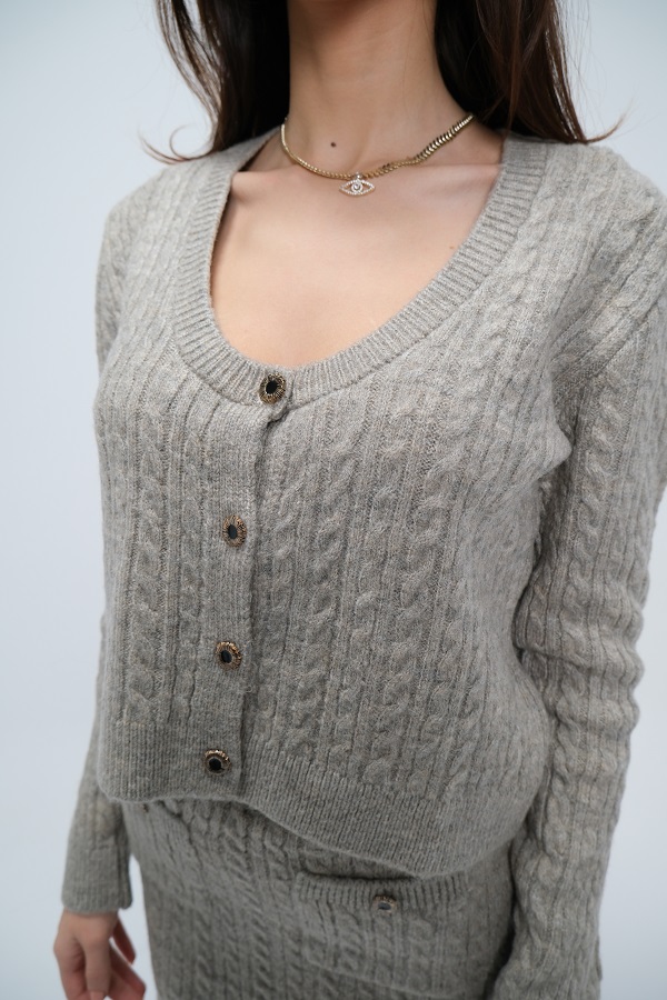 Vizon Saç Örgülü Etekli Triko Takım Vizon Saç Örgülü Etekli Triko Takım 6